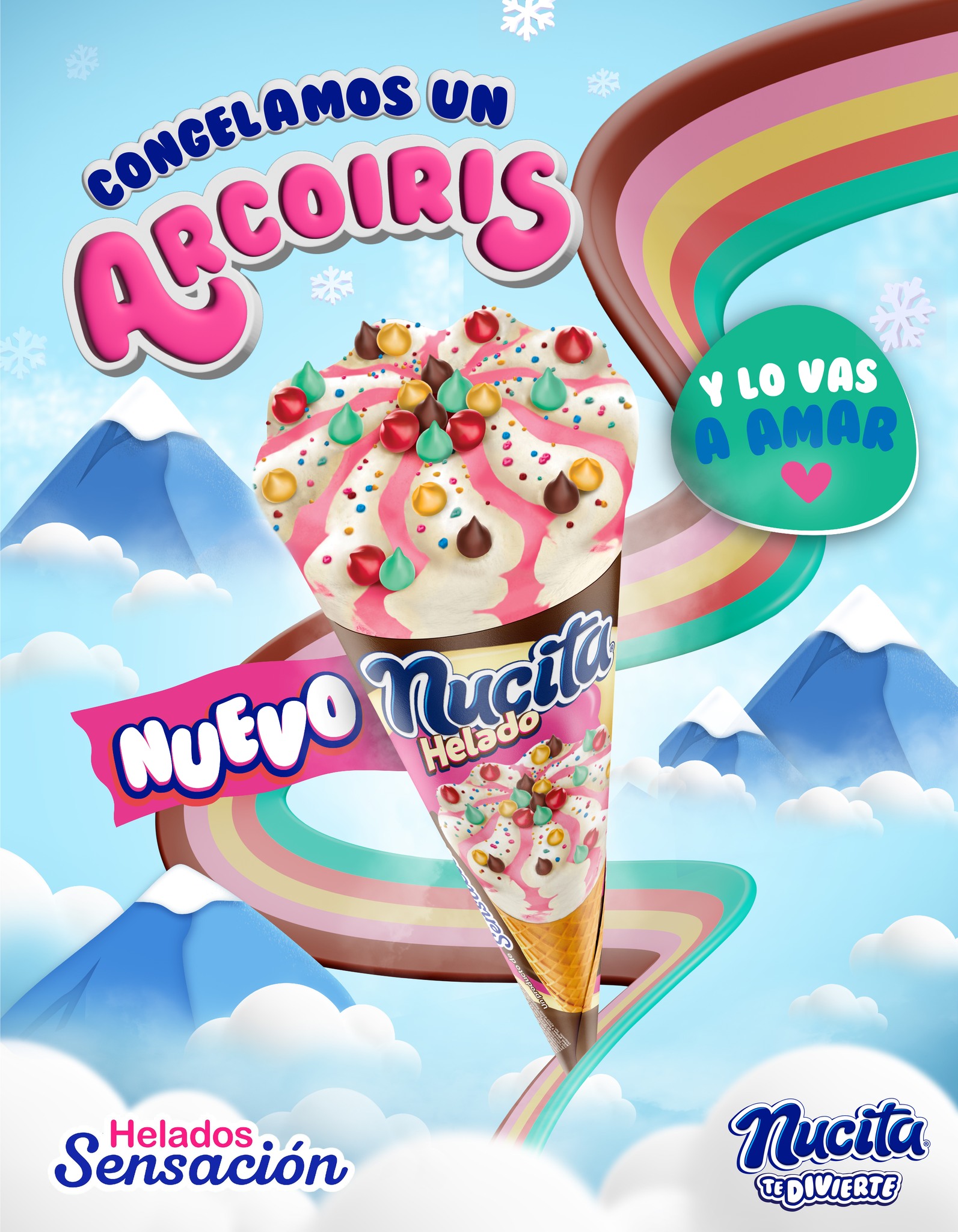 Cono Nucita de Helados Sensación